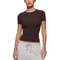 thumbnail image 1 of CRZ YOGA Softembrace Tops for Women Soft Casual Tight Basic Short Sleeve T-Shirt, 1 of 6