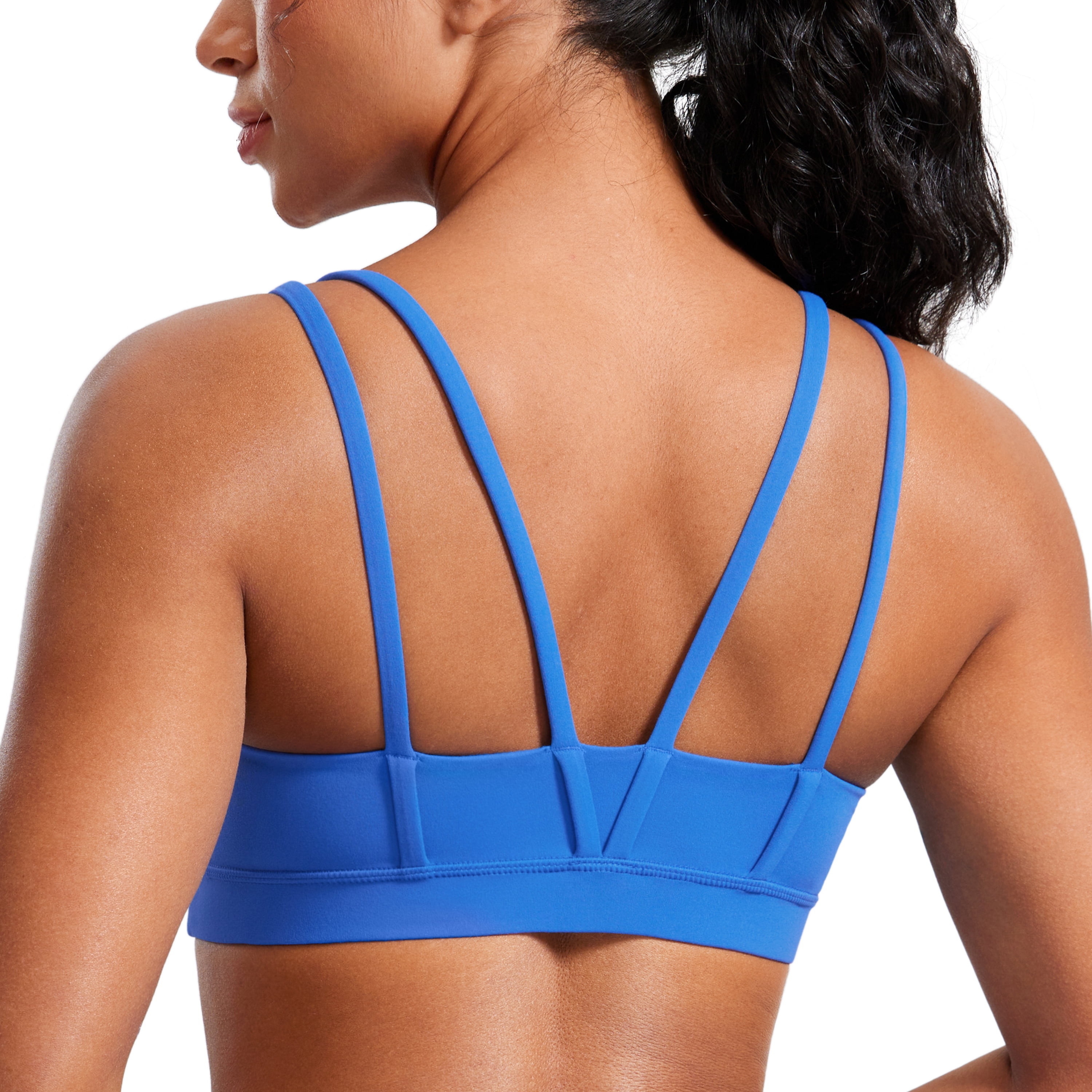 CRZ YOGA Butterluxe Womens U Back Sports Bra - Scoop Neck Padded Low Impact Yoga