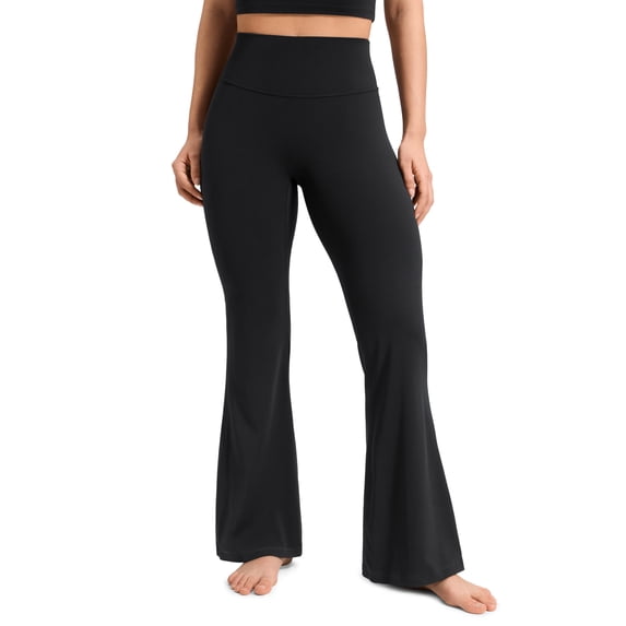 CRZ YOGA Softretch No Front Seam Flare Leggings 33" High Waist Womens Yoga Pants Buttery Soft Comfy