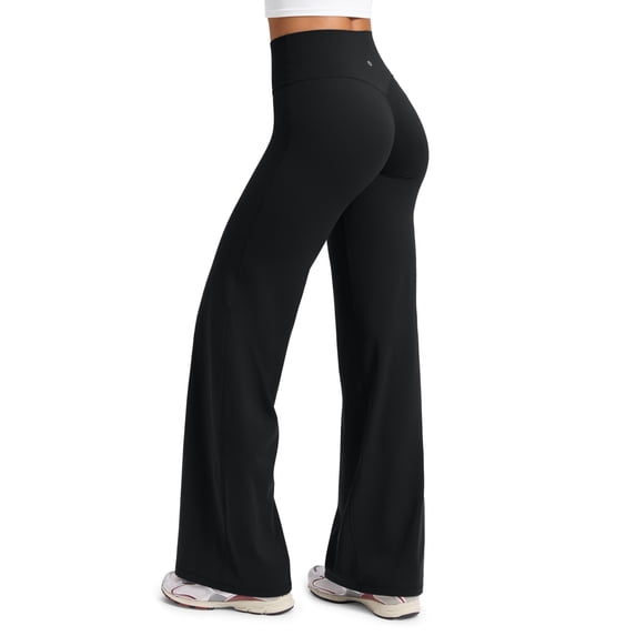 CRZ YOGA Softretch No Front Seam Wide Leg Pants for Women 28"