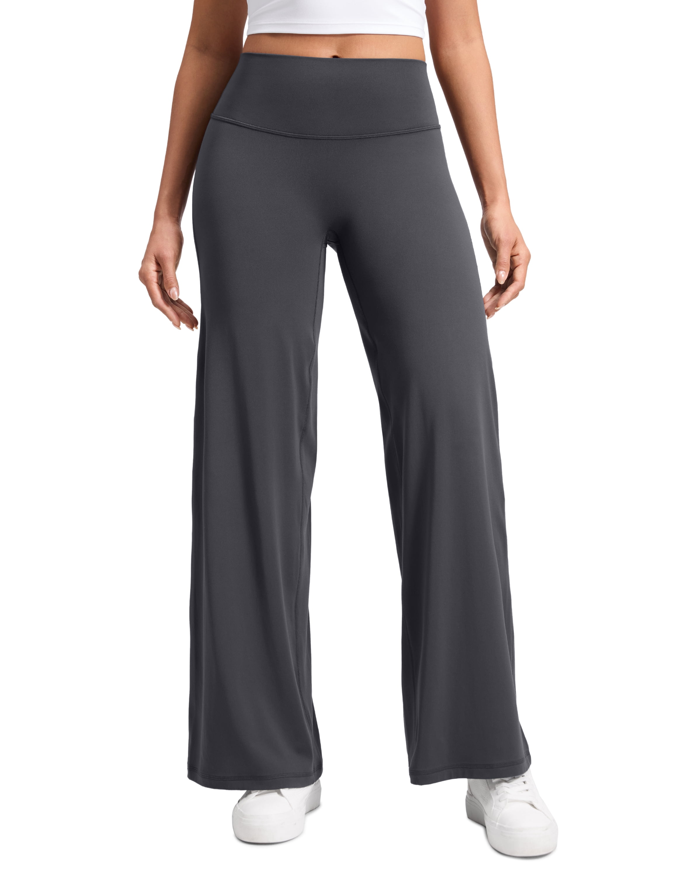 CRZ YOGA Softretch No Front Seam Wide Leg Pants for Women High Waist Yoga Leggings Lounge Buttery Soft