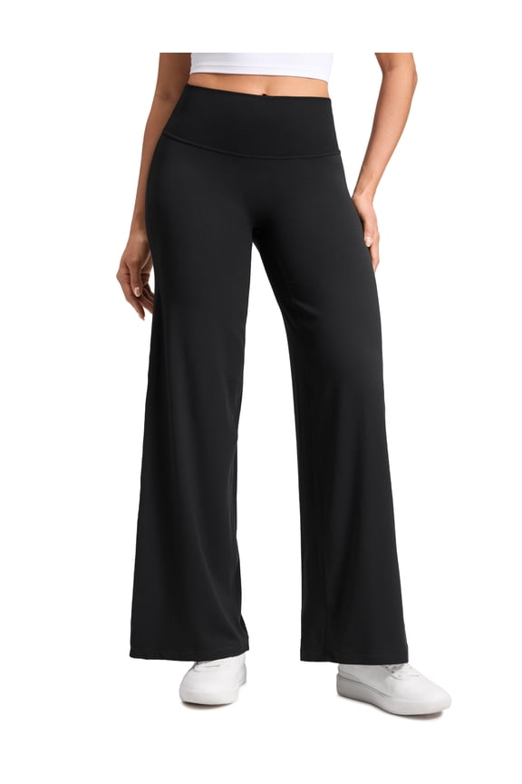 Softretch No Front Seam Wide Leg Pants 30" for Women High Waisted Yoga Lounge Buttery Soft
