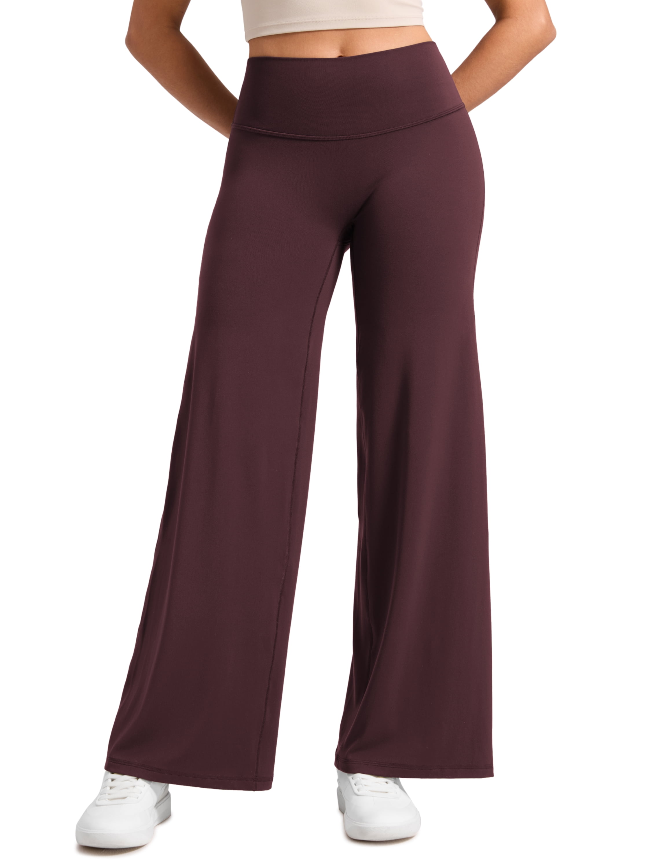 CRZ YOGA Softretch No Front Seam Wide Leg Pants for Women High Waist Yoga Leggings Lounge Buttery Soft