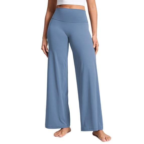 CRZ YOGA Softretch No Front Seam Wide Leg Pants for Women High Waist Yoga Leggings Lounge Buttery Soft