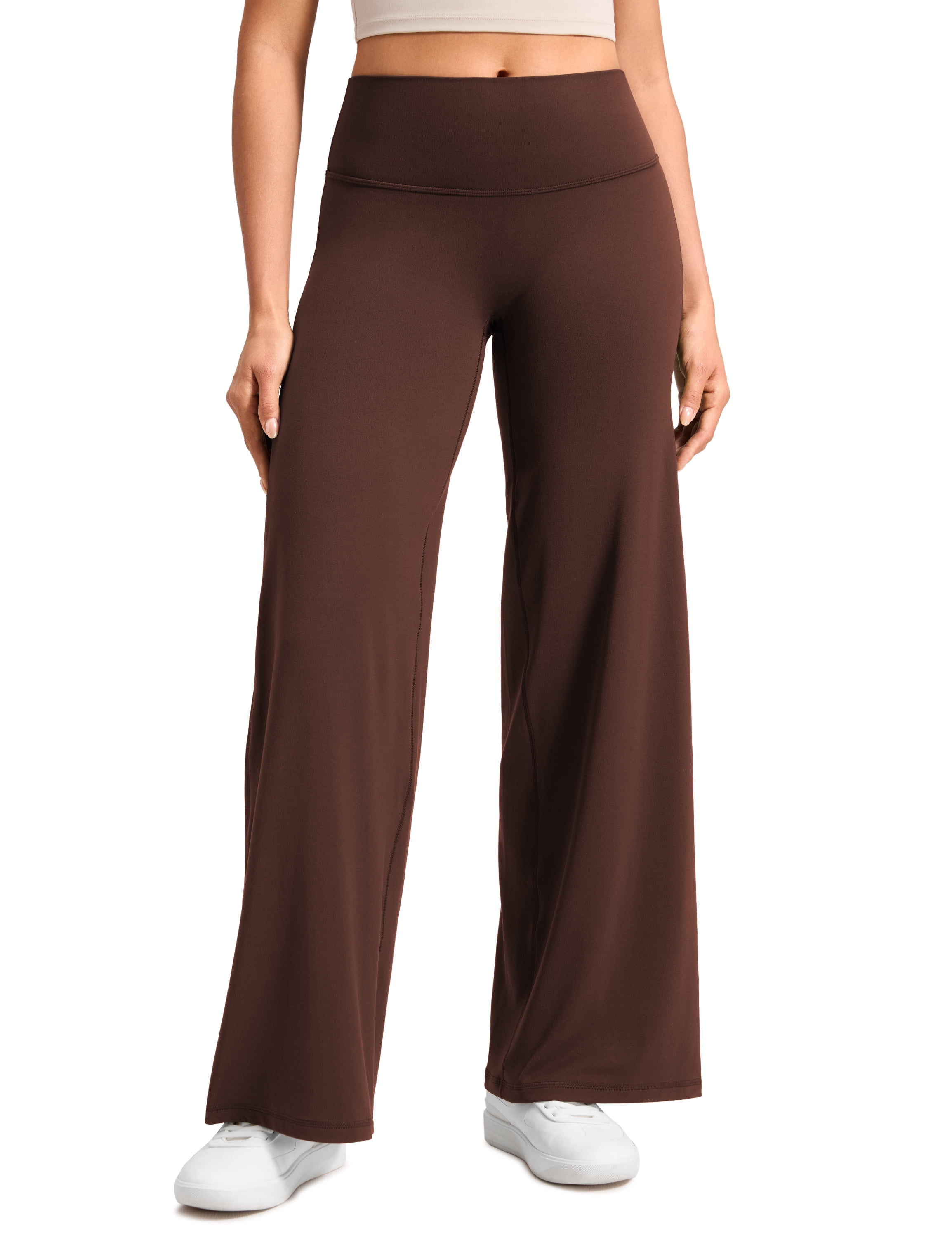 CRZ YOGA Softretch No Front Seam Wide Leg Pants for Women High Waist Yoga Leggings Lounge Buttery Soft