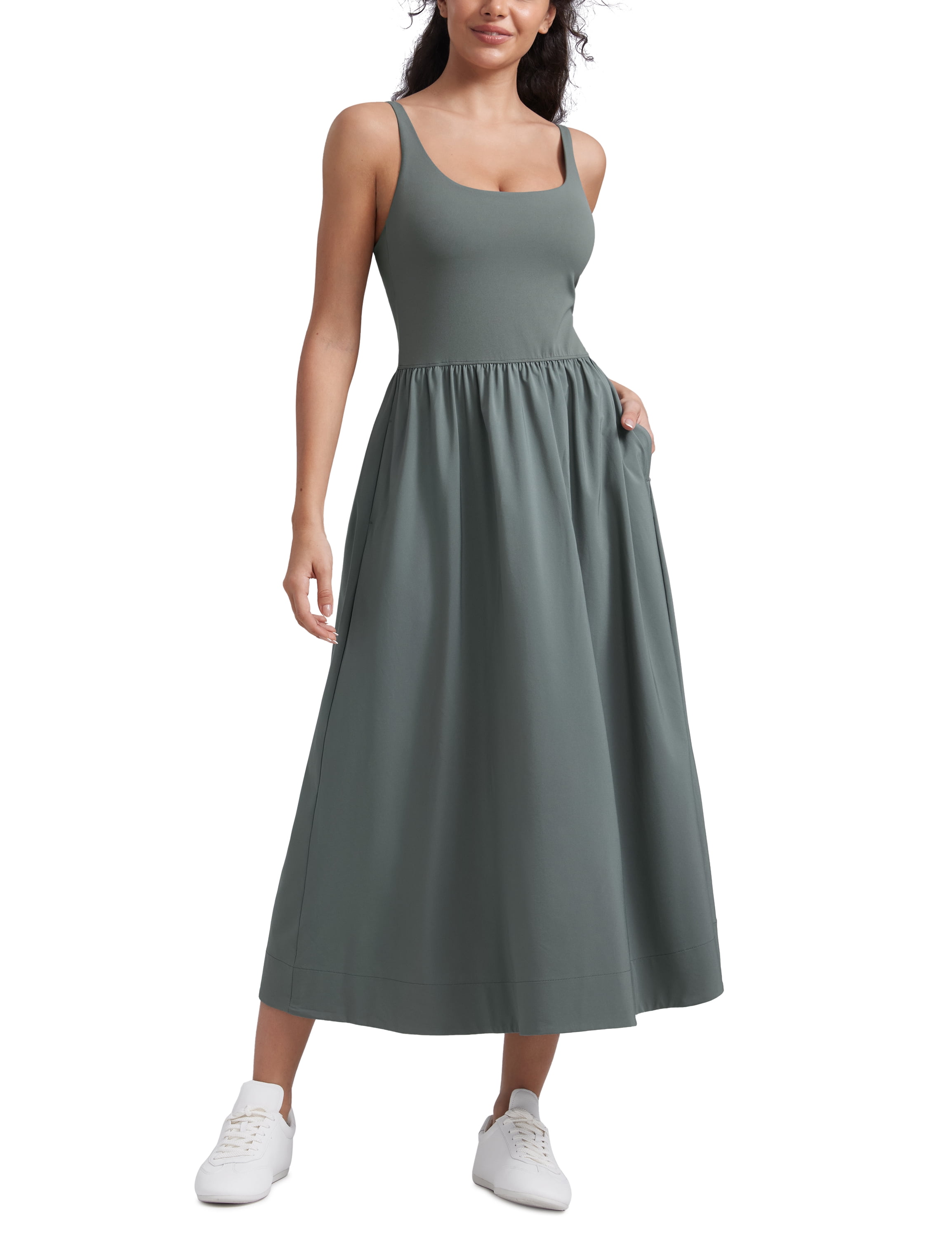 slim fit dress slacks Hooded Active Tank Dress Beige / M main image 0