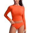 thumbnail image 1 of CRZ YOGA UPF 50+ Cropped Rash Guard Shirts for Women Long Sleeve UV Sun Protection Swim Rashguard Tops, 1 of 4