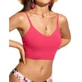 thumbnail image 1 of CRZ YOGA V Shaped Longline Bikini Tops for Women Padded Cropped Swimsuit Athletic Bathing Suit, 1 of 4