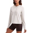 thumbnail image 1 of CRZ YOGA Women’s Cloud Jersey Pullover Hoodie Long Sleeve Lightweight Workout Top with Thumb Holes, 1 of 4