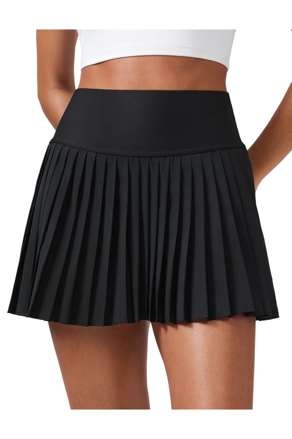 High Waisted Pleated Tennis Skirts for Women Mini Lined Casual Tummy Control Skort with Pockets