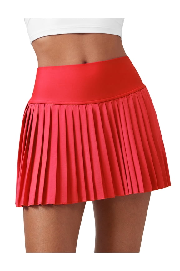 High Waisted Pleated Tennis Skirts for Women Mini Lined Casual Tummy Control Skort with Pockets