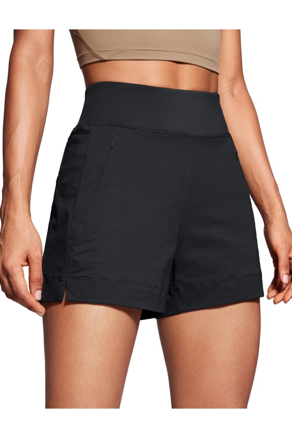 Women's Lightweight Hiking Shorts 4'' Stretch for Athletic Summer Travel Outdoor Golf with Zip Pockets