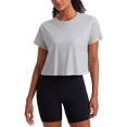 thumbnail image 1 of CRZ YOGA Women's Pima Cotton Workout Short Sleeve Shirts Loose Athletic Crop Tops Casual T-Shirt, 1 of 5