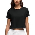 thumbnail image 1 of CRZ YOGA Women's Pima Cotton Workout Short Sleeve Shirts Loose Athletic Crop Tops Casual T-Shirt, 1 of 6