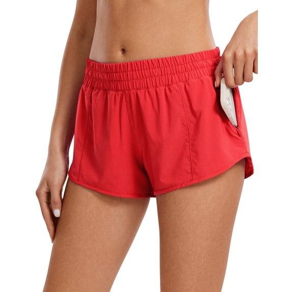 CRZ YOGA Running Shorts for Women 2.5" Mesh Liner Quick Dry for Workout Sport Athletic with Zipper Pocket