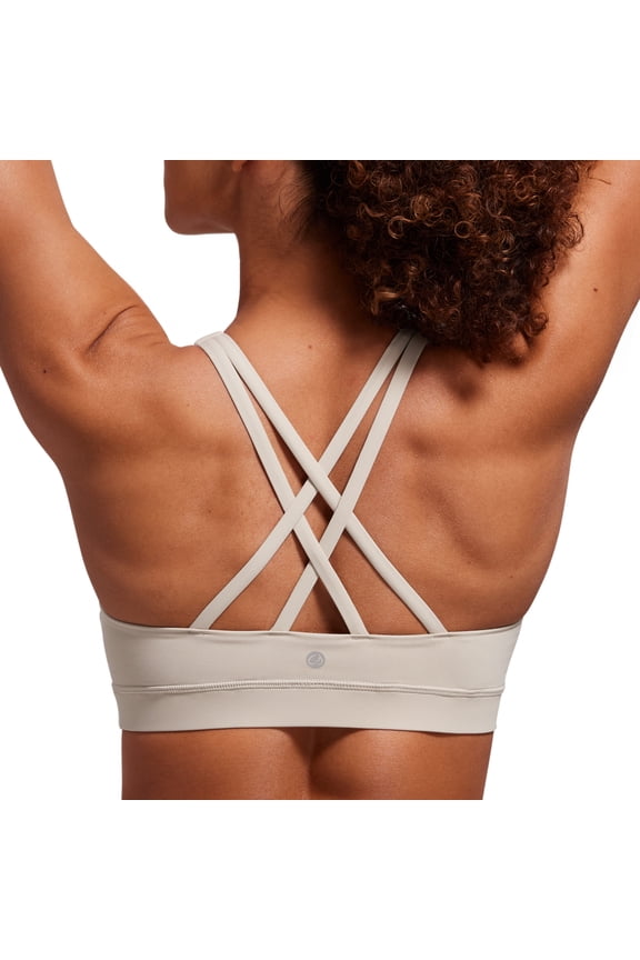 Women's Strappy Sports Bras Fitness Workout Padded Yoga Top Criss Cross Back