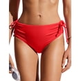 thumbnail image 1 of CRZ YOGA Ruched Bikini Bottoms for Women Bathing Swimsuit Adjustable Side Tie Swim Briefs, 1 of 5