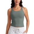 thumbnail image 1 of CRZ YOGA Womens Butterluxe Double Lined Tank Tops Scoop Neck Racerback Workout Tanks, 1 of 7