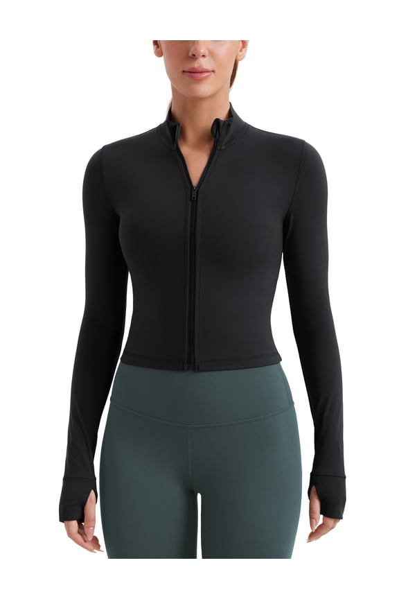 Butterluxe Cropped Athletic Jackets for Women Full Zip Up Track Tops