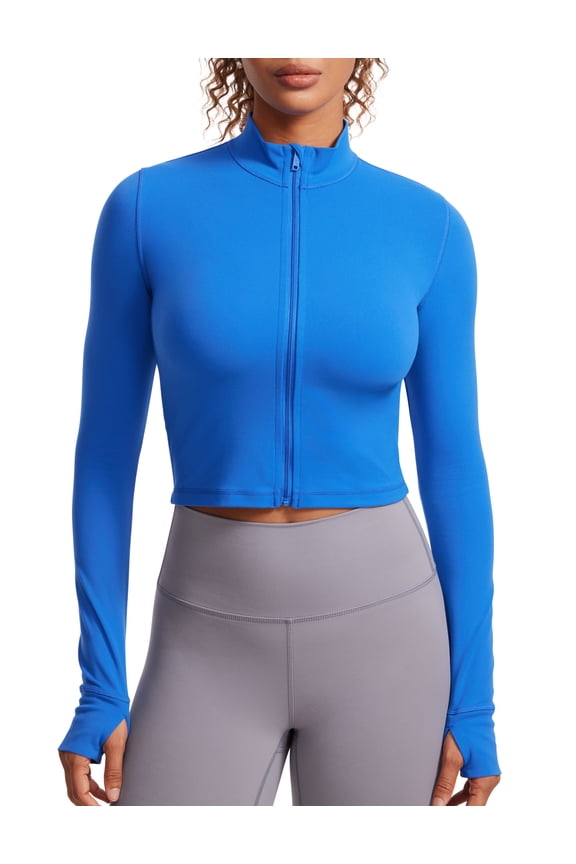 Butterluxe Cropped Athletic Jackets for Women Full Zip Up Track Tops