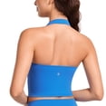 thumbnail image 1 of CRZ YOGA Butterluxe Halter Crop Tank Tops for Women Open Back Padded Longline Sports Bras Workout, 1 of 6