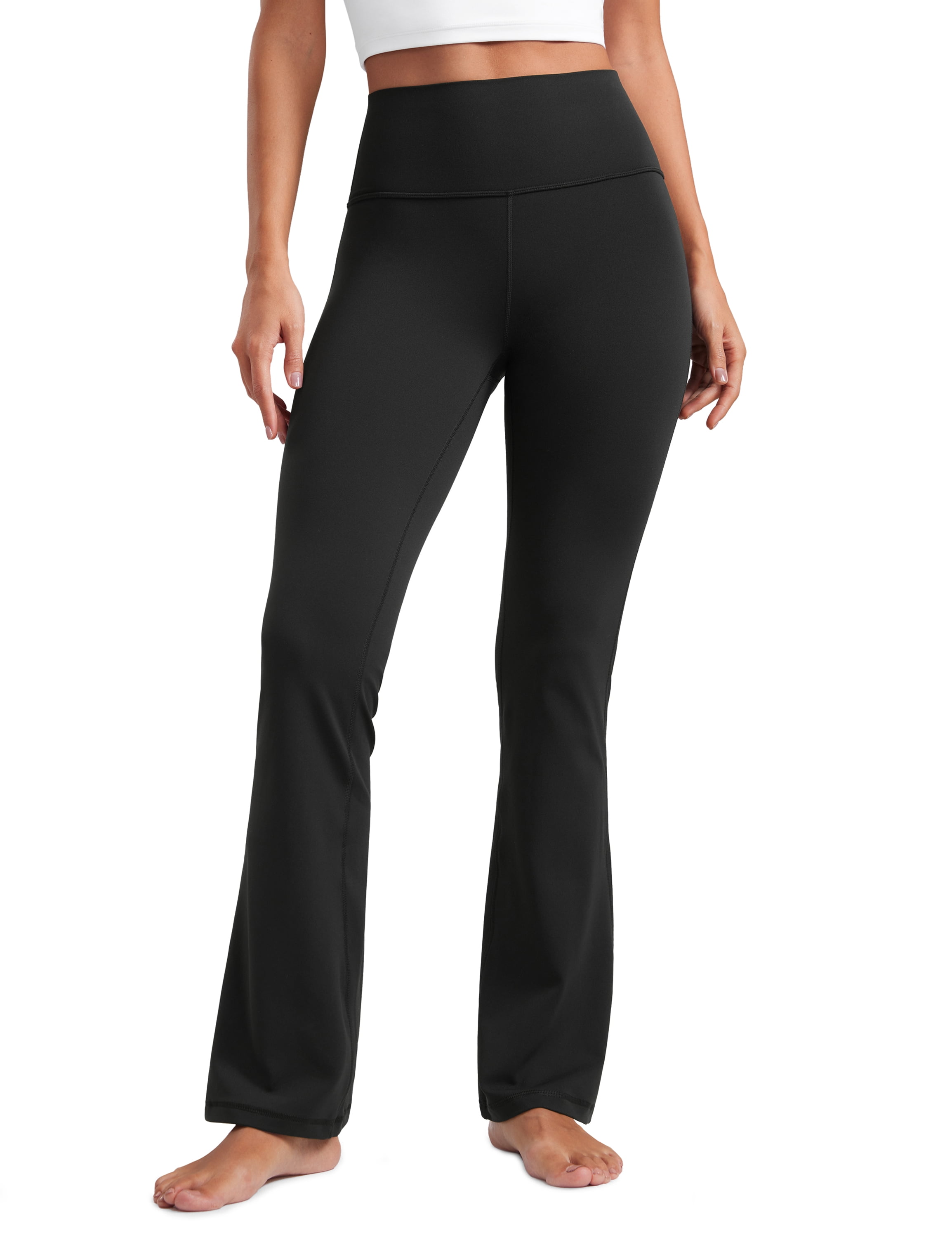 CRZ YOGA Dames Butterluxe High Waist Flare Pants 29- Wijde pijpen Bootcut Yogabroek met Zak Lounge zwart L