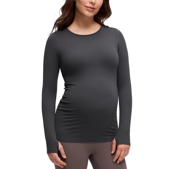 CRZ YOGA Butterluxe Maternity Long Sleeve Shirts Athletic Yoga Casual Pregnancy Womens Tee Tops Basic Soft