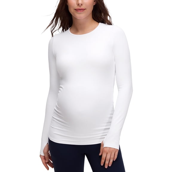 CRZ YOGA Butterluxe Maternity Long Sleeve Shirts Athletic Yoga Casual Pregnancy Womens Tee Tops Basic Soft