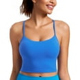 thumbnail image 1 of CRZ YOGA Womens Butterluxe Longline Sports Bras Racerback Padded Yoga Workout Crop Top, 1 of 5