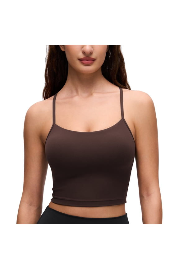 Womens Butterluxe Longline Sports Bras Racerback Padded Yoga Workout Crop Top