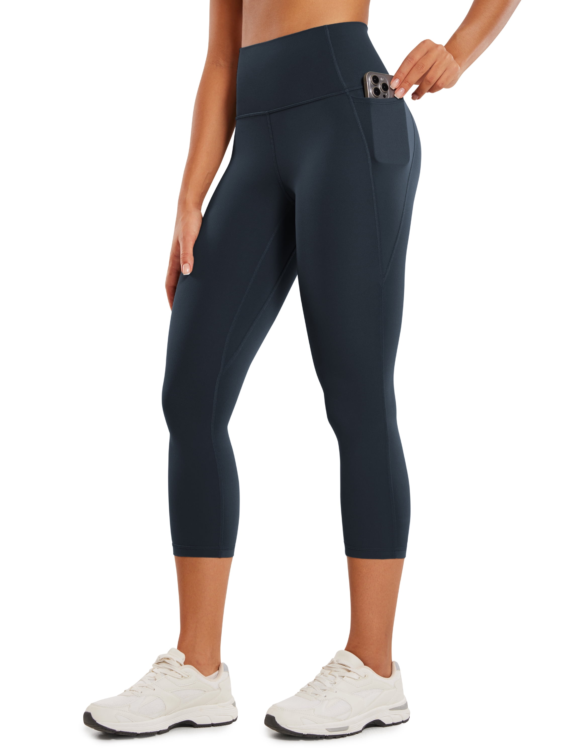 CRZ YOGA Womens Butterluxe Workout Capri Leggings with Pockets 21 Inches