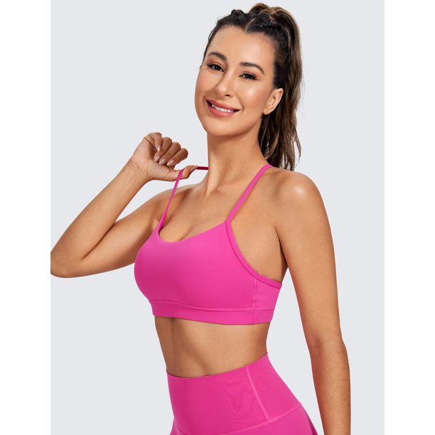CRZ YOGA Womens Butterluxe Y Back Sports Bra Padded Workout Yoga Bras - Walmart.com