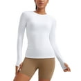thumbnail image 1 of CRZ YOGA Womens Cloudweight Long Sleeve Workout Tops Lightweight Athletic Basic T-shirts, 1 of 5