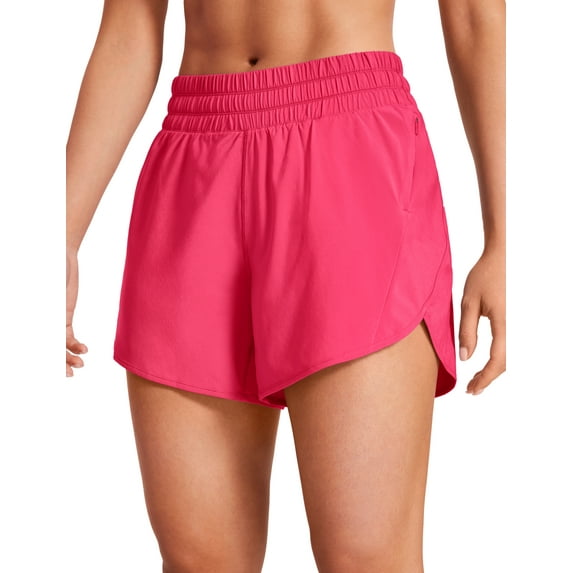 CRZ YOGA Athletic Shorts for Women 5" High Waisted Quick Dry for Running Workout Track with Zip Pocket