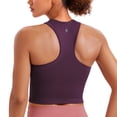 thumbnail image 1 of CRZ YOGA Womens Ribbed Longline Sports Bra Racerback Padded Slim Fit Crop Tank Top with Built in Pads, 1 of 5