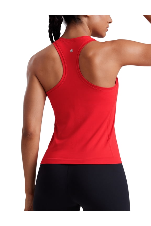 Seamless Racerback Tank Tops for Women Gym Workout Athletic Running Sleeveless Shirts Breathable