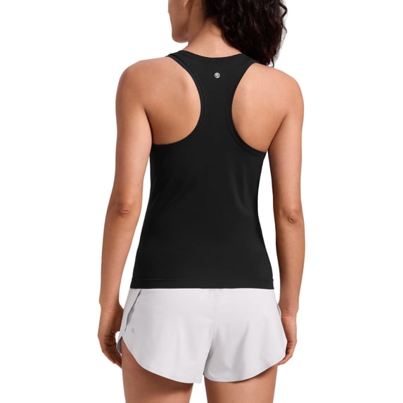 CRZ YOGA Seamless Racerback Tank Tops for Women Gym Workout Athletic Running Sleeveless Shirts Breathable