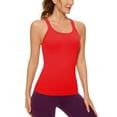 thumbnail image 1 of CRZ YOGA Womens Seamless Ribbed Racerback Tank Tops with Built in Bra, 1 of 3