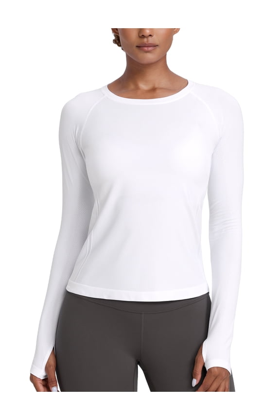 Seamless Long Sleeve Shirts for Women Workout Athletic Running Yoga Tops
