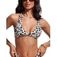 thumbnail image 1 of CRZ YOGA Womens V Neck Bikini Tops Twist Front Triangle Sexy Bathing Suit Criss Cross Back Swimsuit Padded, 1 of 5