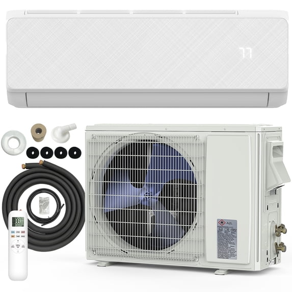 CRZOE 24000BTU Mini Split Air Conditioner& Heater, 19 SEER2 230V Wall-Mounted Ductless AC Unit Cools Rooms up to 1500 Sq. Ft, Energy Efficient Inverter AC w/Heat Pump,White