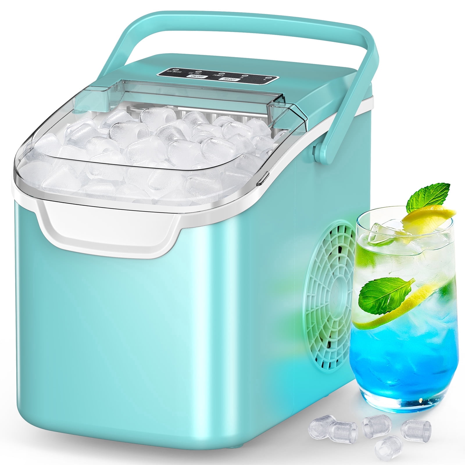 CRZOE Ice Maker Machine For Countertop, Portable Ice Maker Machine With Handel, Self-Cleaning Ice Maker, 26Lbs/24H, 9 Ice Cubes Ready In 8 Mins, For Home/Office/Kitchen