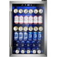 thumbnail image 1 of Crzoe Wine Cooler 37 Bottle Freestanding Fridge with Stainless Steel Reversible Glass Door, 145 Can Beverage Refrigerator Quiet Compressor for Home Kitchen Bar, 4.5 Cu.ft Silver, 1 of 7