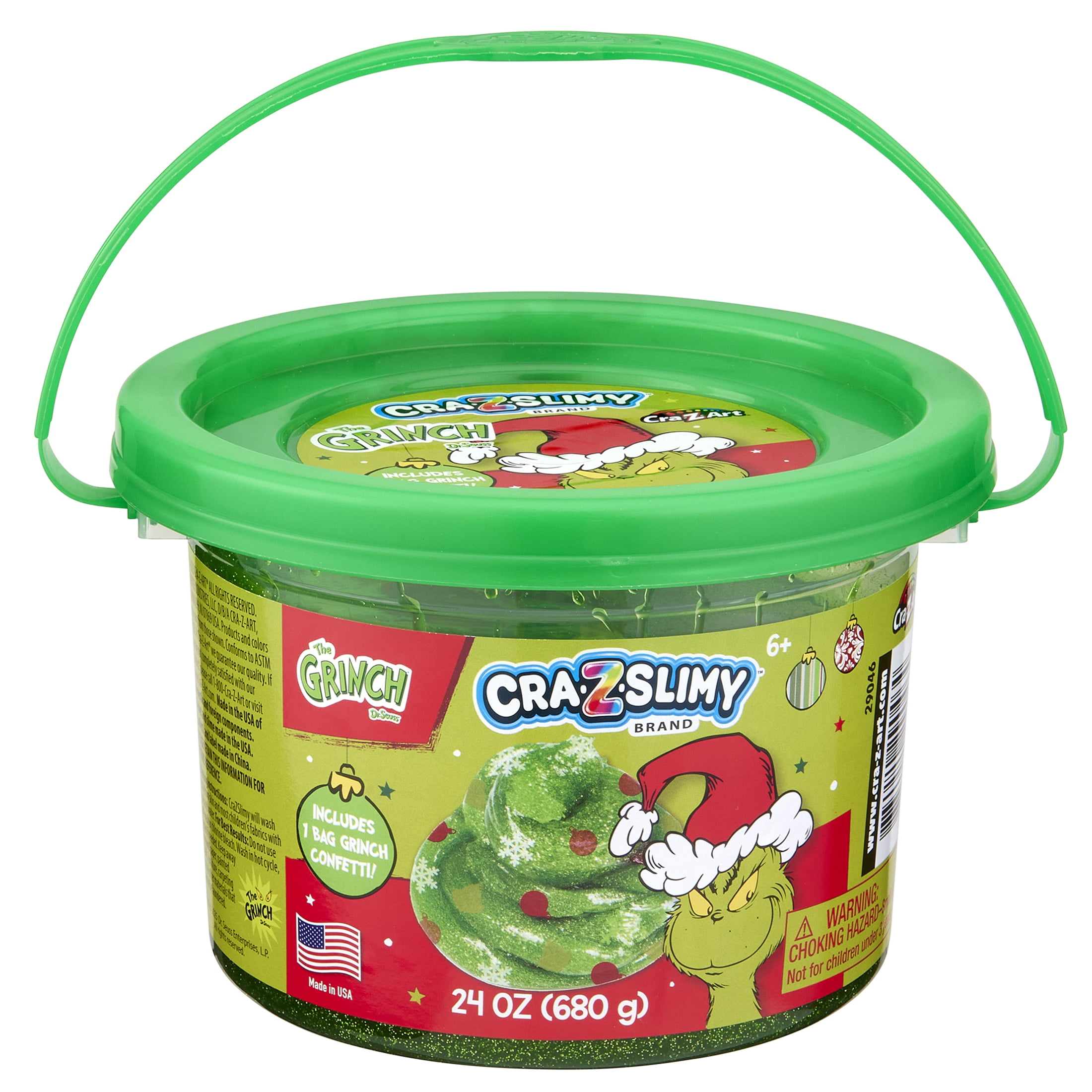グラマイズム グレイシー Cra-Z-Slimy Grinch Slime Green Glitter & Confetti 24oz Tub by Cra