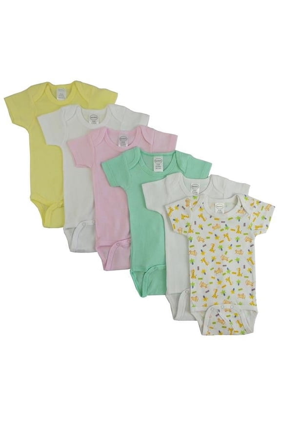 CS-003NB-004NB Pastel Girls Short Sleeve with Printed, Assorted - Newborn