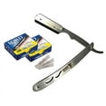 thumbnail image 1 of CS-102 Stainless Steel Professional Barber Straight Edge Razor with 200 Lord Single Edge Razor Blades, 1 of 7