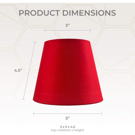 CS-1103-5RED Textured Linen Empire Chandelier Shade, 3 x 5 x 4.5, Red