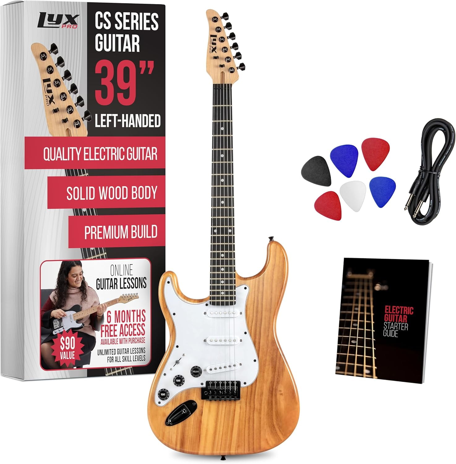 CS 39” Left Hand Electric Guitar Kit for Beginner, Intermediate & Pro