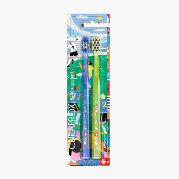CS 5460 Soccer Edition 2025, 2 pcs, Ultra Soft & Gentle Toothbrush