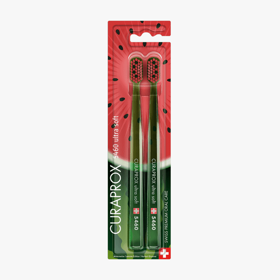 Curaprox CS 5460 Watermelon Summer Edition, Ultra Soft Toothbrush 2-Pack with Seasonal Style